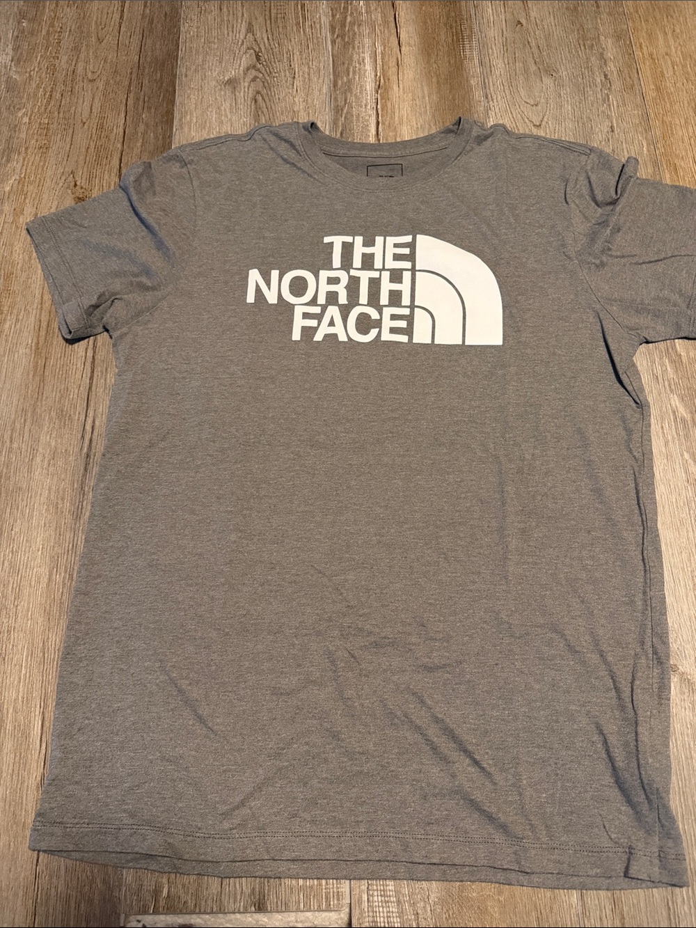 The North Face Men's Gray T-Shirt with White Logo
